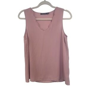 Doe & Rae Pink Scallop Neck Sleeveless Top Size S | NWOT